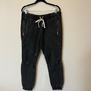 PAC Sun Pacific Sunwear Black Jogger Pants with Drawstring Large Casual Grunge